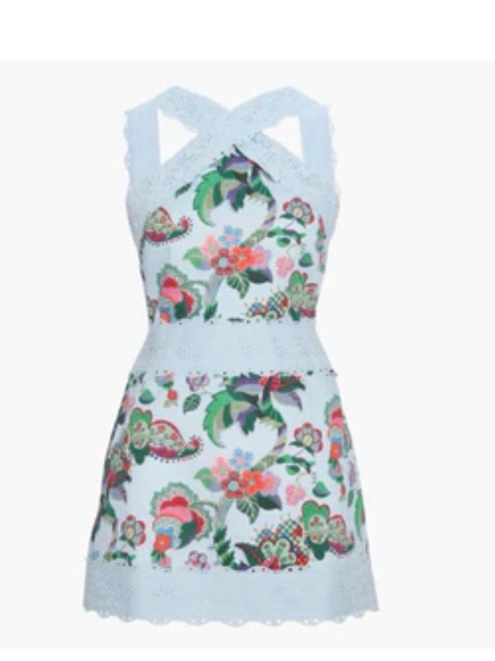 The Meagan Dress - Light Blue Jungle Floral NWT